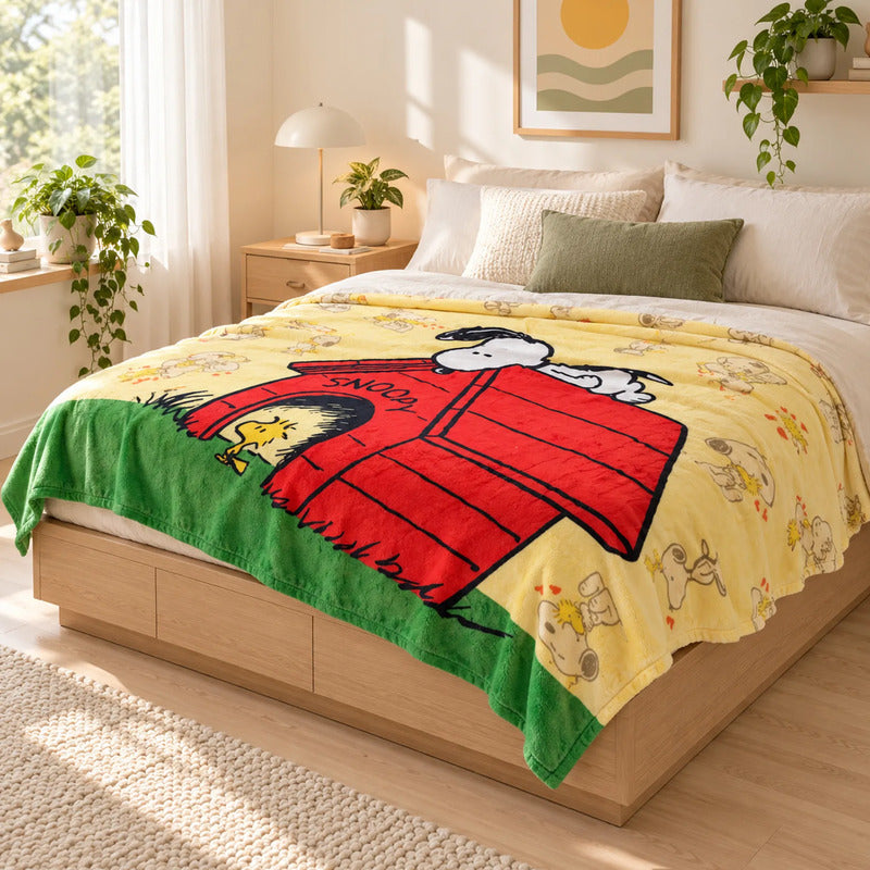 Cobertor Ligero Super Suave Matrimonial Diseños Providencia® Snoopy 850 G Multicolor