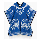 Jorongo Gaban Artesanal Mexicano Colores Azul Herraduras Azul Xg