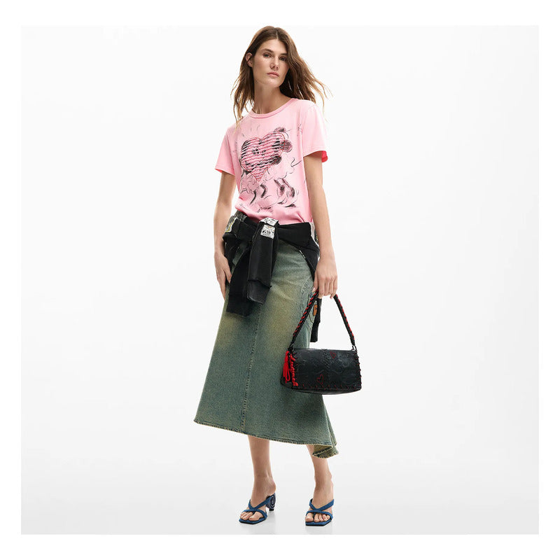 Bolso Mediano Mickey Para Mujer 26saxp85/2000 Desigual® Negro Mickey Níquel