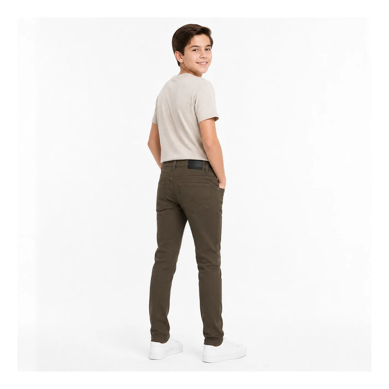 Pantalon Slim Fit Para Niño 7531 Marca Mayoral Nukutavake® Vison Lisa 16 Años