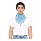 Paliacate Tradicional Multiusos Accesorio Unisex 55x55cm Celeste Geométrico Unitalla