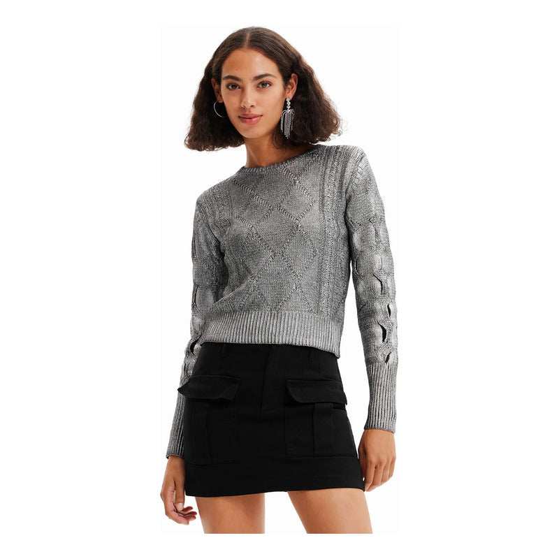 Suéter Casual Para Mujer Estampado Original Marca Desigual® Multicolor 22wwjf69