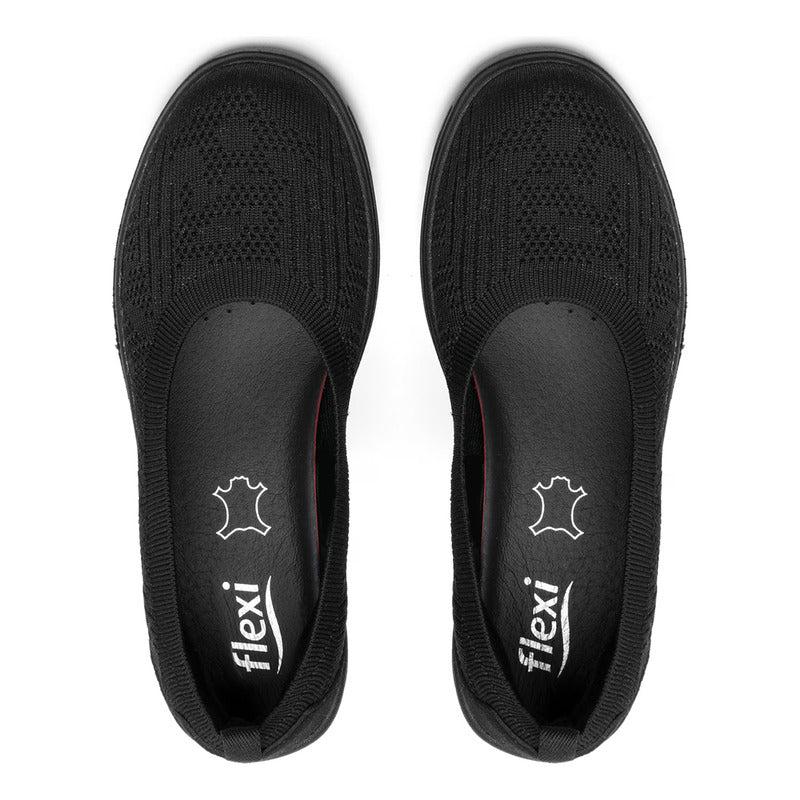 Zapato Flats Confort De Tela Mujer Mod.104927 Marca Flexi®