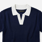 Playera Polo Semi Formal Para Hombre Mkhc0034 Makn & Co® Azul Oscuro M Texturizado