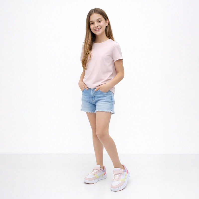 Tenis Para Niña Mod.203700-o Marca Coqueta Y Audaz® Multicolor 25 Mx Colores