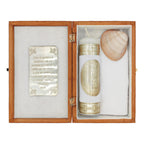 Set Para Bautizo Vela+concha+toalla+caja De Madera