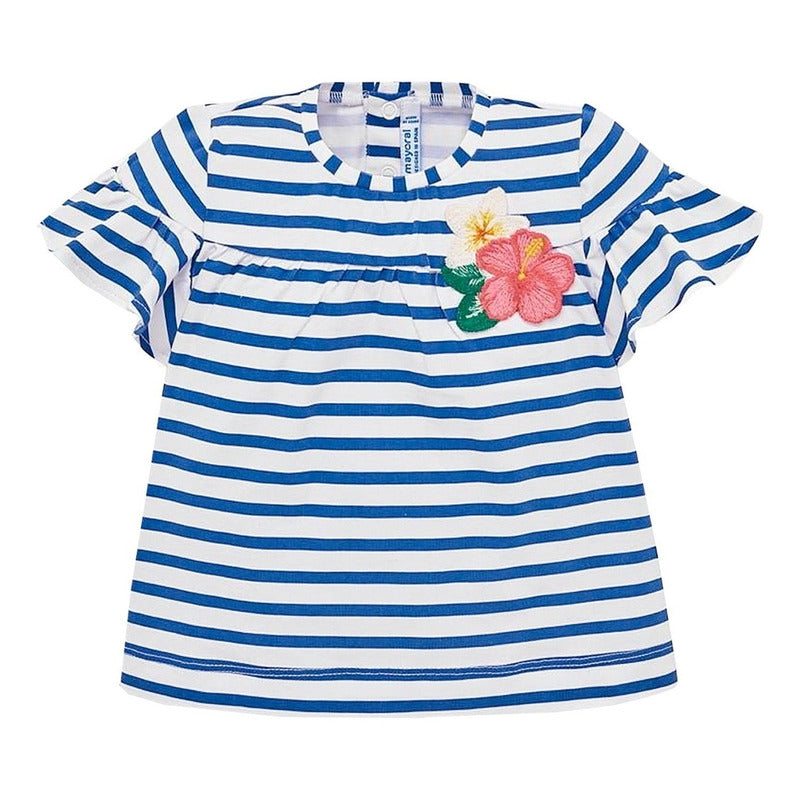 Vestido Cómodo Para Bebe Marca Mayoral® Azul Marino/rayas 12 M