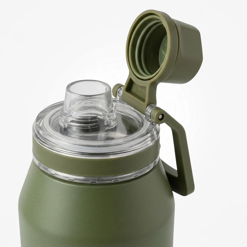Termo De Acero Inoxidable Insulado 1 Litro Marca Nuvó® Verde Musgo