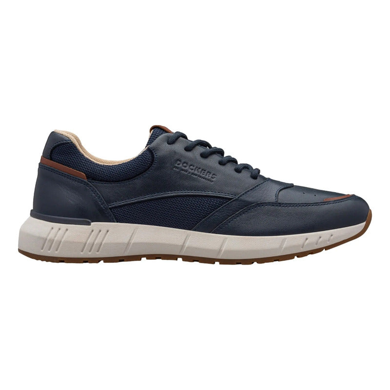 Tenis Casual Para Caballero Mod. D2126802 Marca Dockers® Azul Marino Liso 26.5 Mx