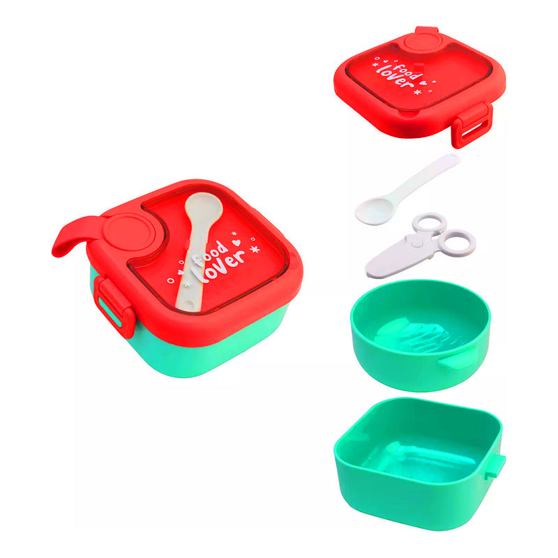 Contenedor Lunch Box Hermético Tapa Divisiones 5 Pzas 750ml