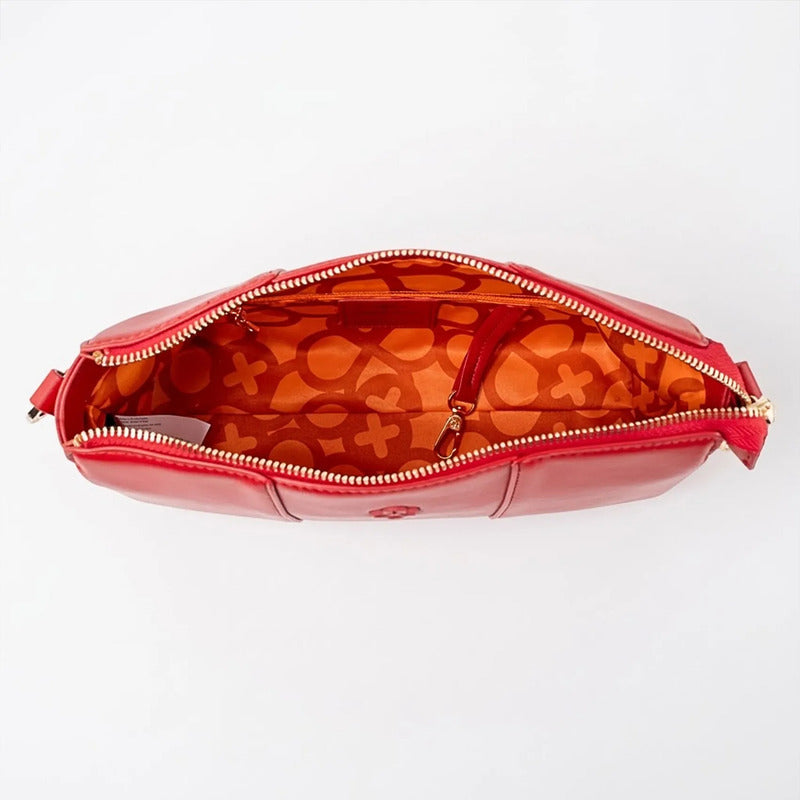 Bolso Crossbody Para Mujer Mod. Ji 2896 Marca Jaime Ibiza® Rojo Lisa Níquel