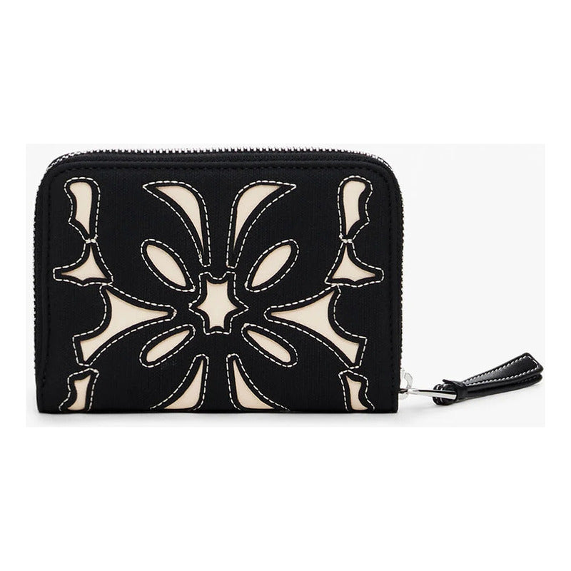 Cartera Con Diseño Floral Mod.24wayp08 Marca Desigual® Negro Floreado