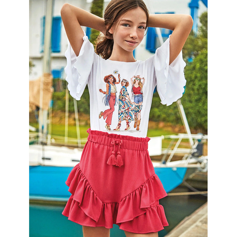 Falda Holanes Para Niña Mod.6903 Carmin Marca Mayoral®