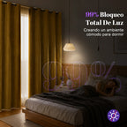 Set De Cortinas Blackout  Impermeables 1.37 X 2.13mts Luna® Mostaza