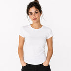 Blusa Básica Suave Casual Para Mujer Apx-0213 Marca Aspik® Blanco Lisa M