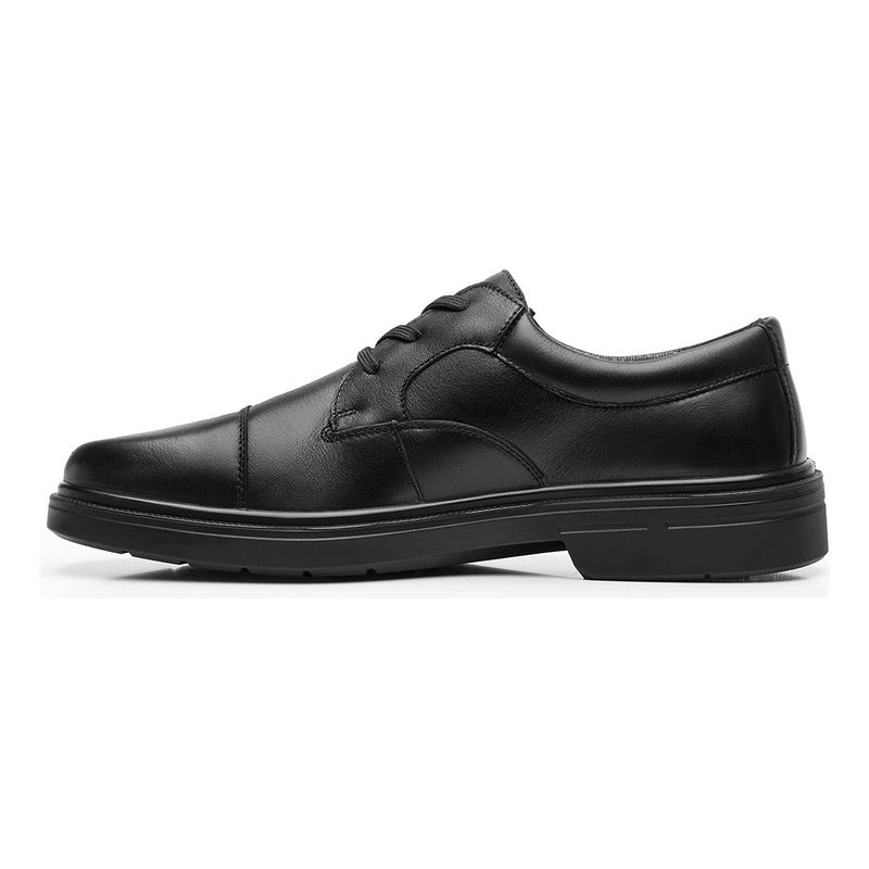 Zapato Derby Vestir Para Hombre Mod.419603 Marca Flexi® Negro Lisa 26 Mx