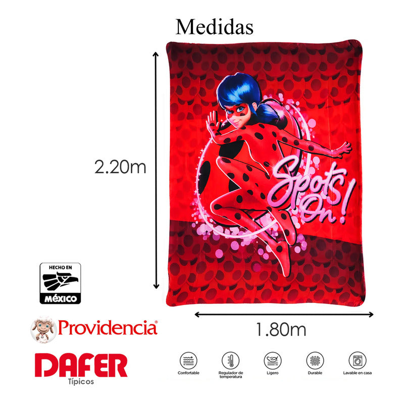 Cobertor Ligero Super Suave Matrimonial Diseños Providencia® Ladybug 850 G Multicolor