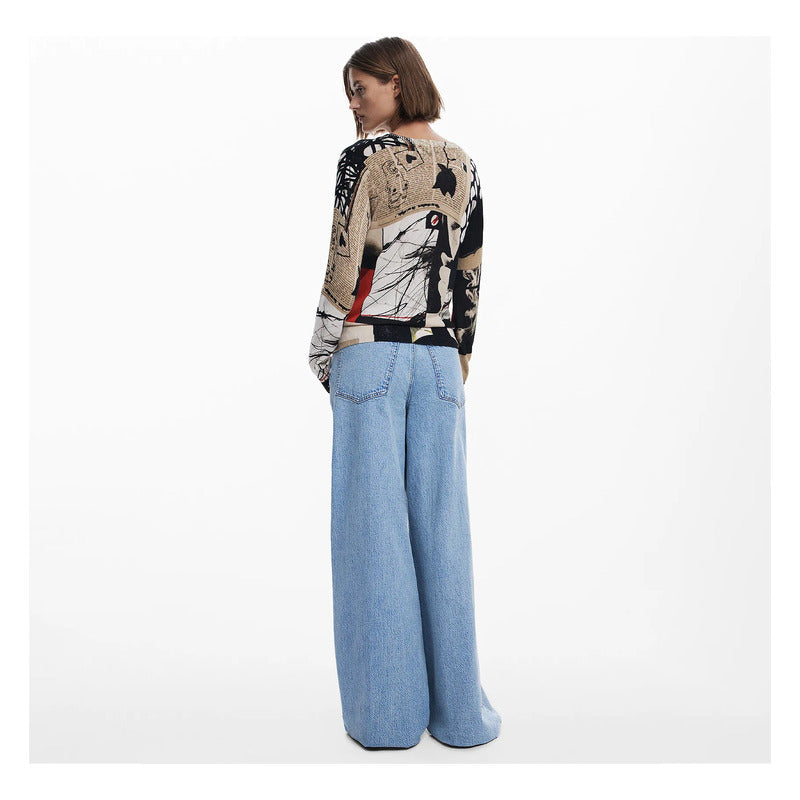 Suéter Diseño Christian Lacroix 25swjf27/9019 Desigual® Multicolor Collage S
