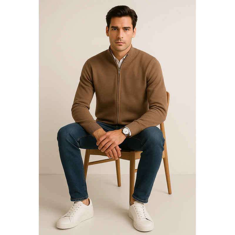 Suéter De Hombre De Punto Fino Con Cierre Mod.e55304 Bobois®