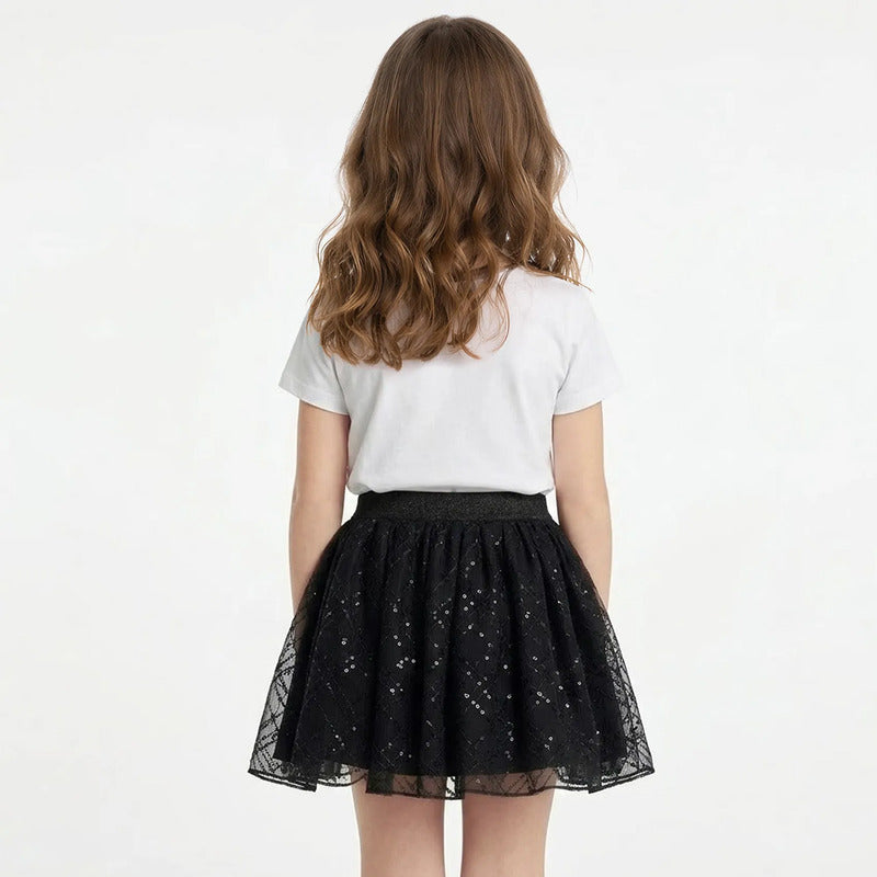 Falda Para Niña Con Lentejuelas Mod. 7971 Marca Mayoral® Negro Lentejuelas 18 Años