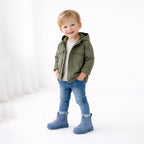 Bota Chelsea Para Niño Mod 42526 Marca Mayoral® Azul Acero Liso 13.5 Mx