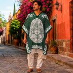 Jorongo Gaban Artesanal Mexicano Colores Calendario Verde Oscuro Calendario Xg