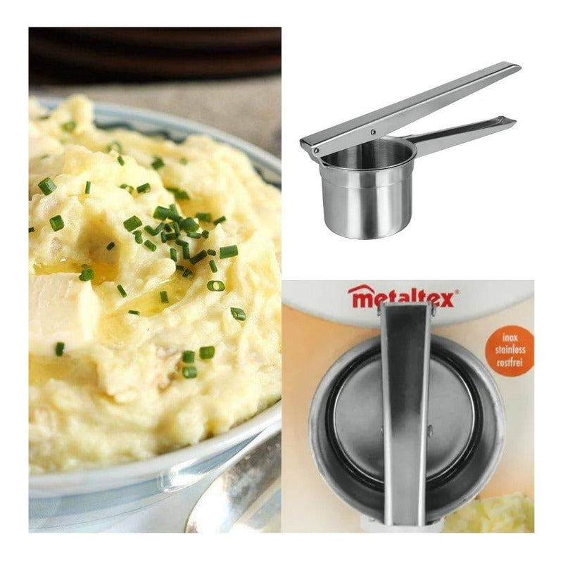 Prensa Papas De Acero Inoxidable Mod.251708 Marca Metaltex® Plateado