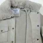 Chaqueta Casual Tipo Piel Para Dama M.shila-2502 Roosevelt® Gris Ch Lisa
