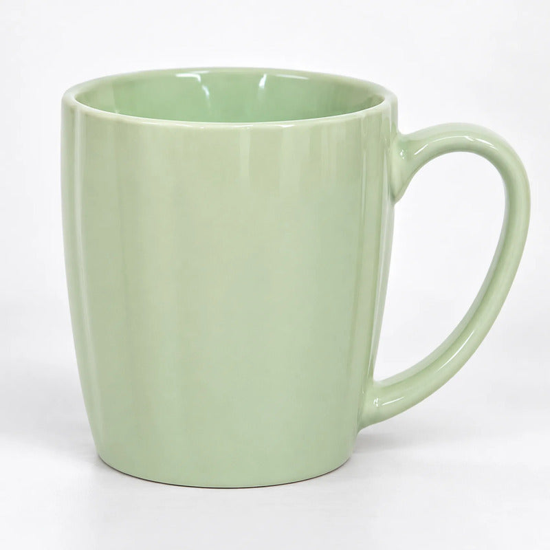 Taza De Cerámica Acanalada 370ml Estilo Nórdico Verde 1744-98 Acanalada