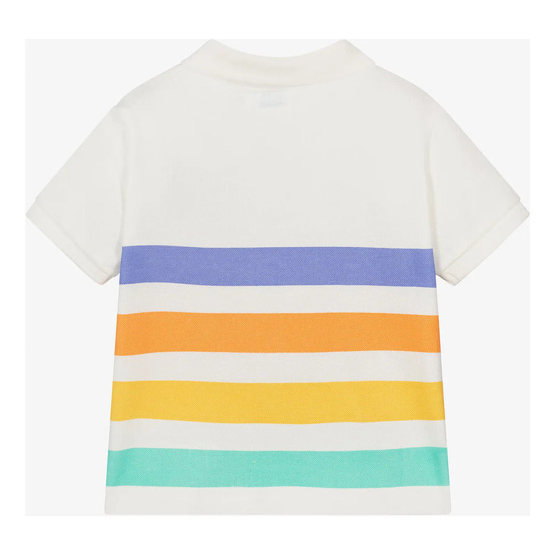 Playera Polo Para Bebé Mod. 1108 Marca Mayoral® Nata 6 Meses Rayas