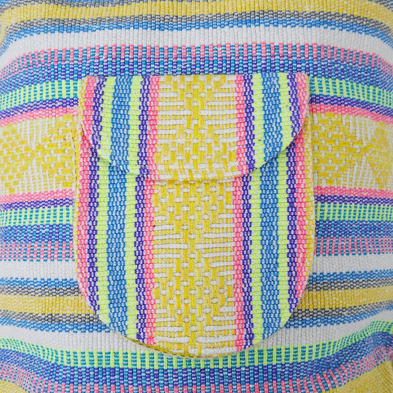 Mochila Artesanal Tejida Tipo Morral Con Bolsillo Frontal 10kg