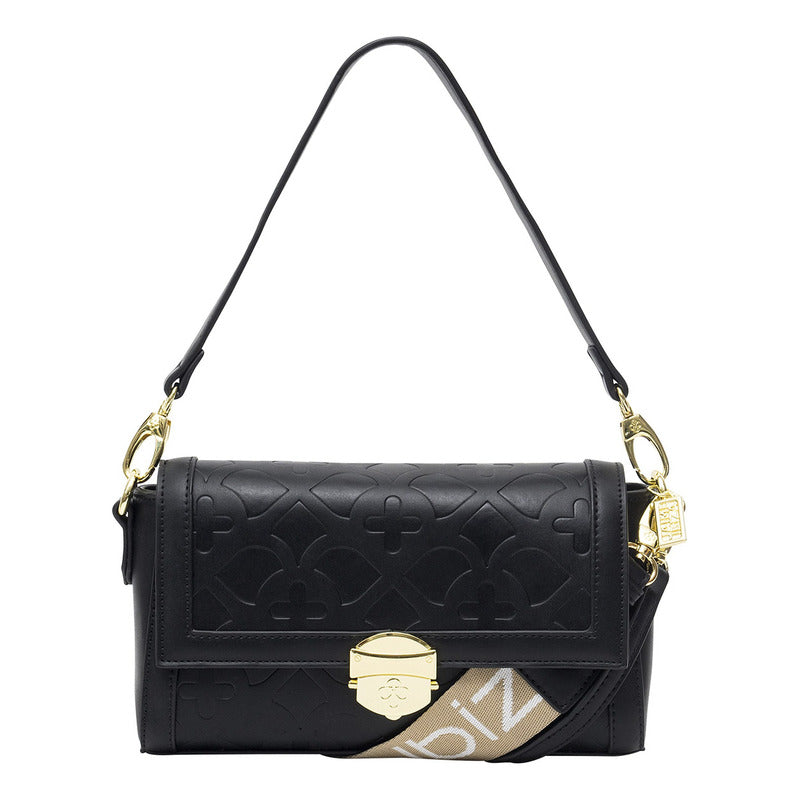 Bolso De Mano Para Mujer Mod. Ji2133 Marca Jaime Ibiza® Negro Geométrico Níquel Nude/negro