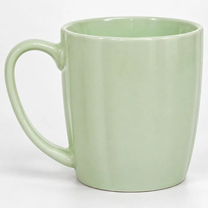 Taza De Cerámica Acanalada 370ml Estilo Nórdico Verde 1744-98 Acanalada