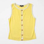 Blusa De Mujer Con Decoración Frontal Aml-6288 Marca Aspik® Amarillo Lisa M