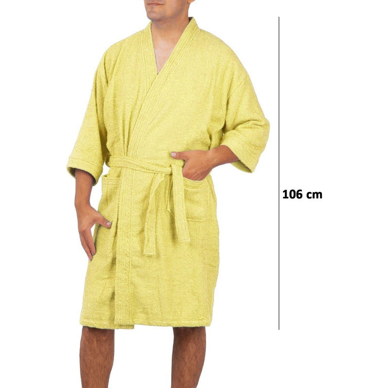 Bata De Baño Unisex Absorbente Unitalla Tela Suave Ligera