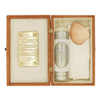 Set Para Bautizo Vela+concha+toalla+caja De Madera