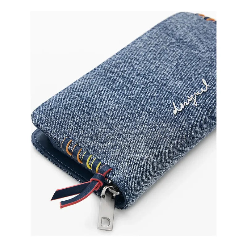 Cartera Denim Con Detalles Trenzados 26sayd05/5005 Desigual® Azul Cielo Denim