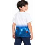 Playera Casual De Niño Mod.3071 Marca Mayoral® Blanco Naves 2 Años Lisa