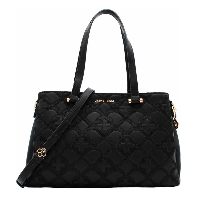 Bolso Para Dama Mod. Ji 2529 Marca Jaime Ibiza® Negro Geométrico Níquel
