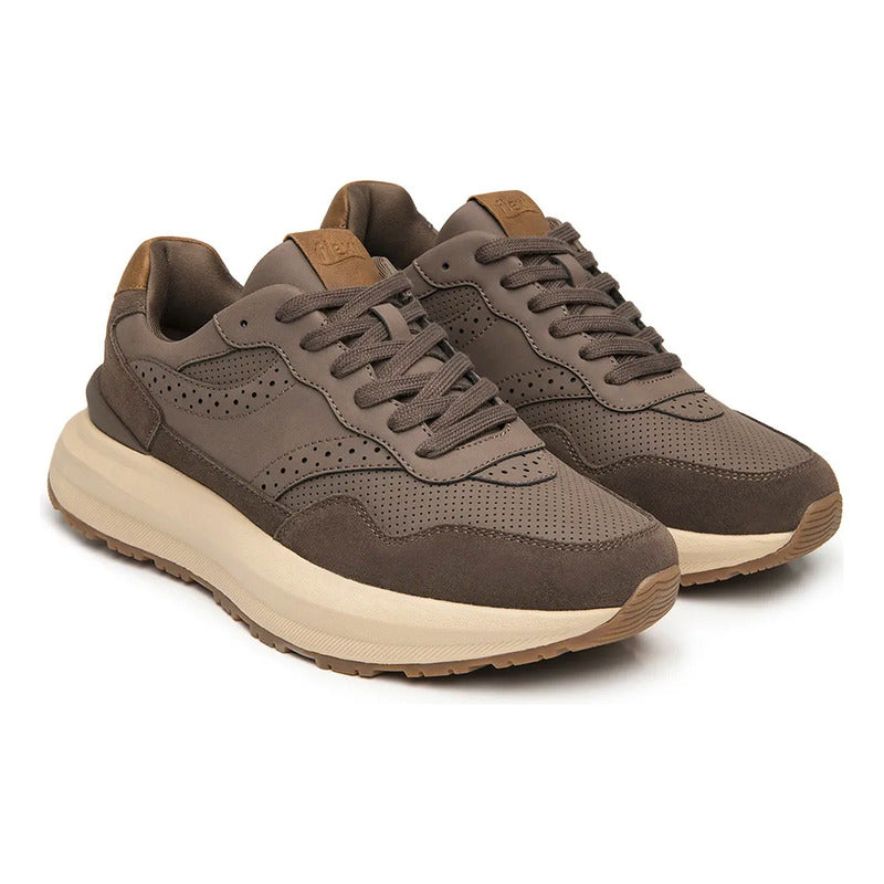 Tenis Chunky Casual Para Hombre Mod.420903 Marca Flexi®
