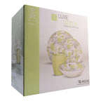 Vajilla Porcelana Kaiser 16 Piezas Pink Verde Claro 4 Personas