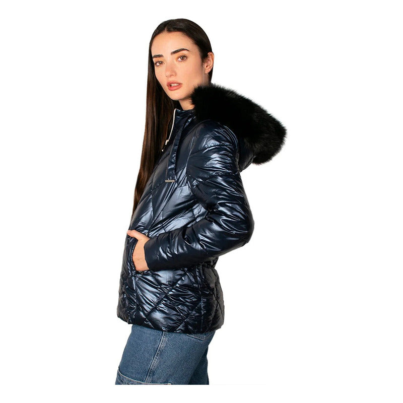 Chamarra Capitonada Para Mujer Mod.dw86-pol7133 Greenlander® Navy G Capitonado