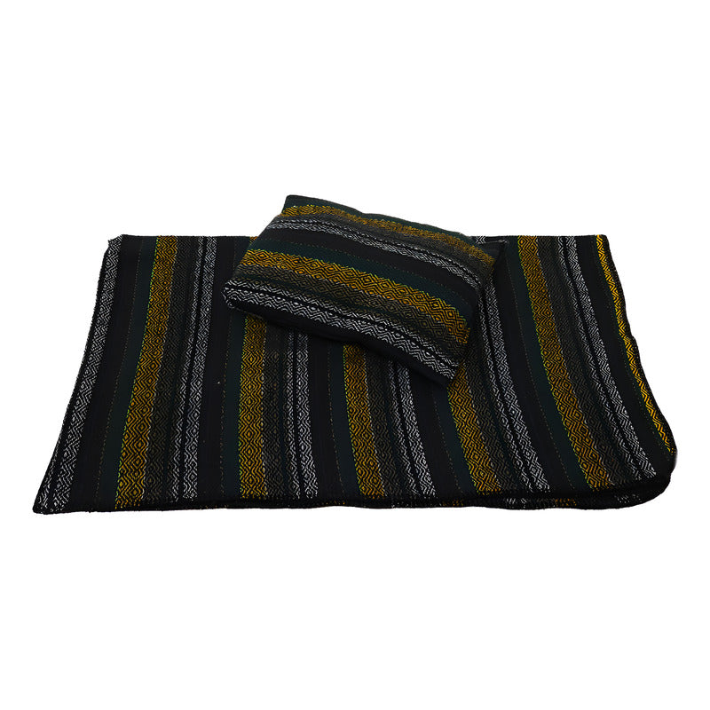 Frazada De Viaje Artesanal Con Almohada Set De Descanso