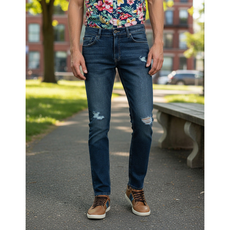 Pantalon Hombre Slim Straight Mod.star027 Stone Marca Oggi®