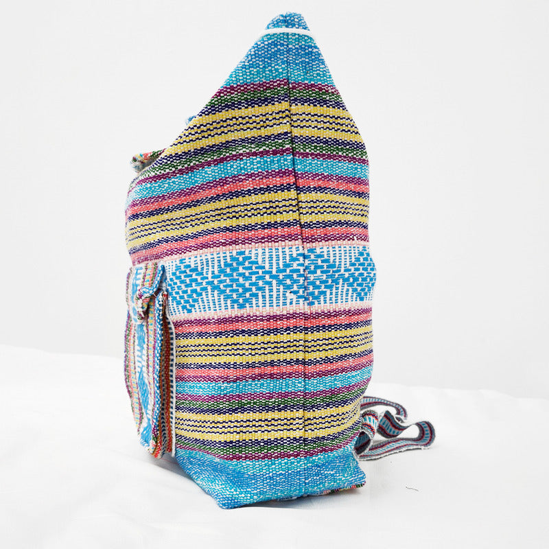 Mochila Artesanal Tejida Tipo Morral Con Bolsillo Frontal 10kg