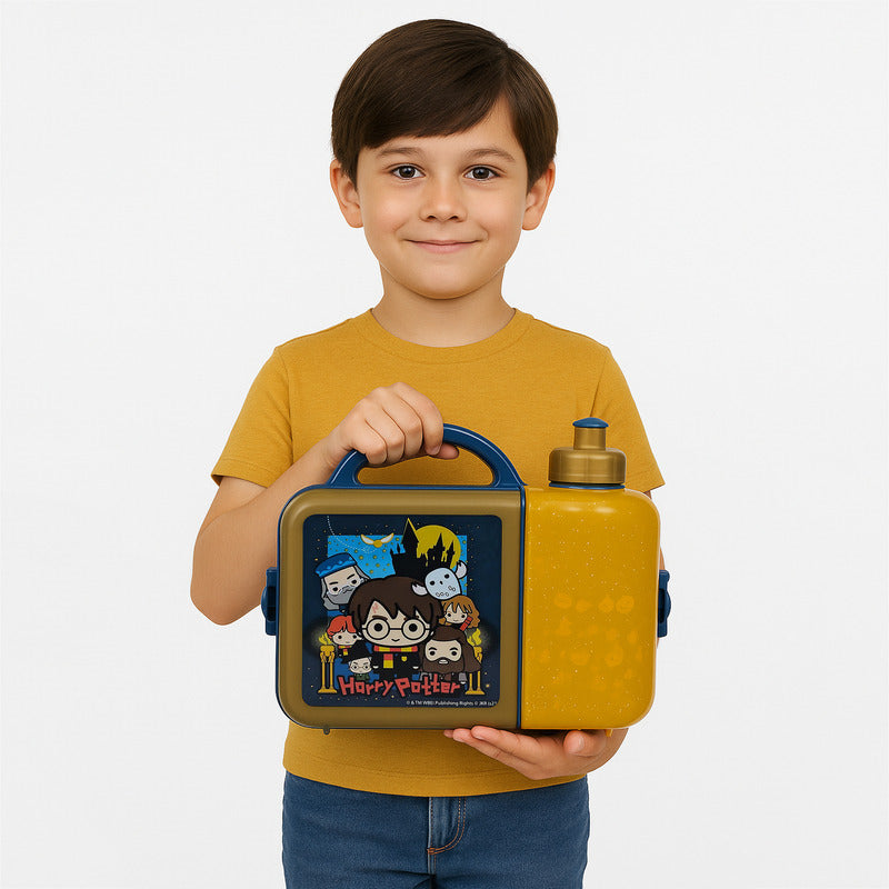 Lonchera Infantil De Plástico Con Botella Diseños Varios