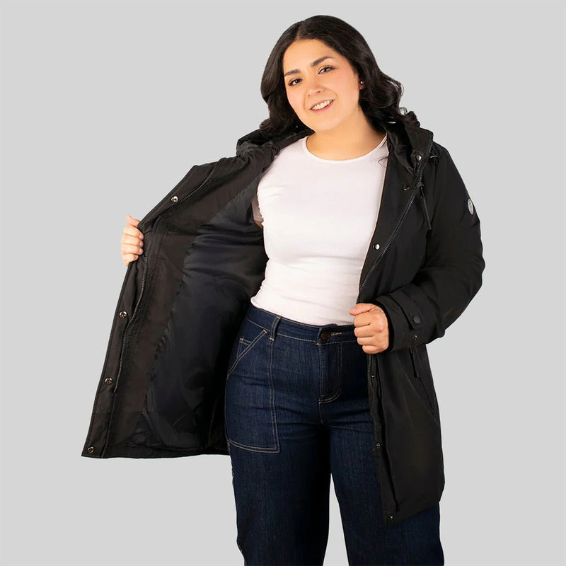 Chamarra Rompevientos Para Mujer Dw86-ny8595l Greenlander® Negro 2x Lisa