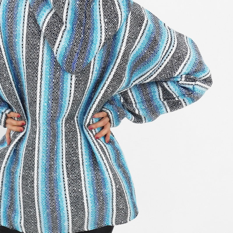 Suéter Poncho Canguro Artesanal Hoodie Acrilico Colores