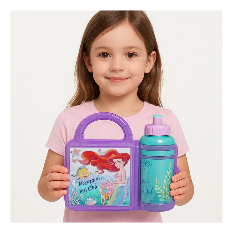 Lonchera Infantil De Plástico Con Botella Diseños Varios