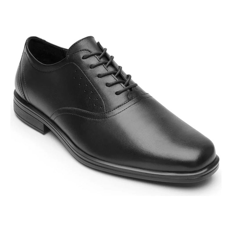 Zapato Derby Semivestir Para Hombre Mod.407817 Marca Flexi® Negro Lisa 27,5 Mx